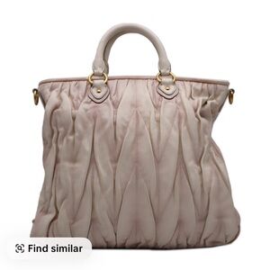 Miu Miu pink Matelassé leather tote bag